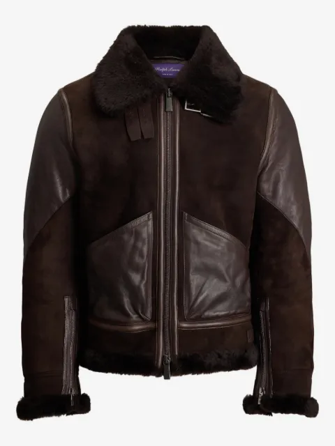 Ralph Lauren Purple Label jacka med fårpälskrage
