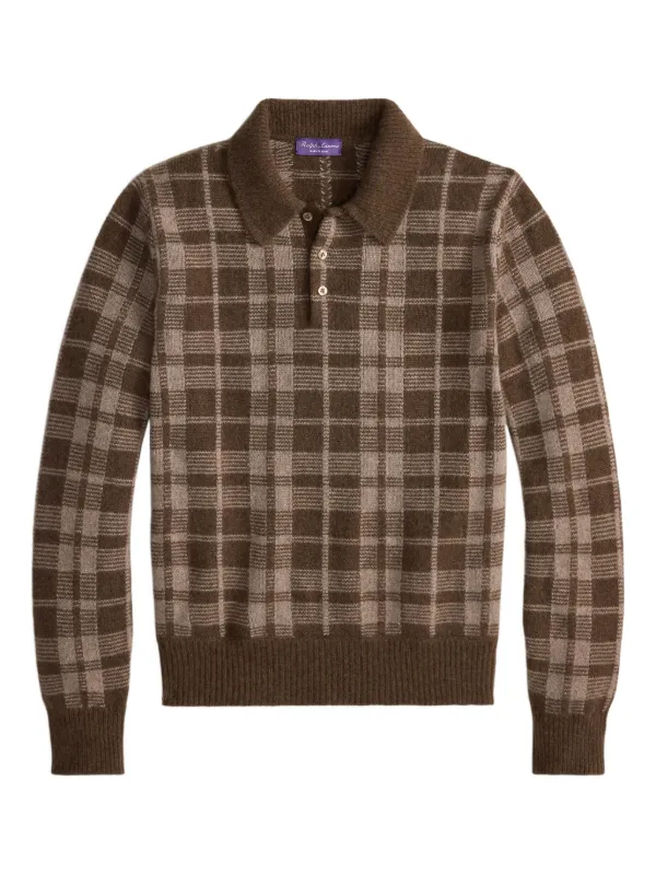 Ralph Lauren Purple Label チェック セーター | ブラウン | FARFETCH JP
