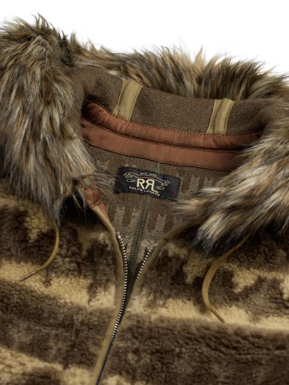 Rrl Patterned-jacquard Jacket In Brown