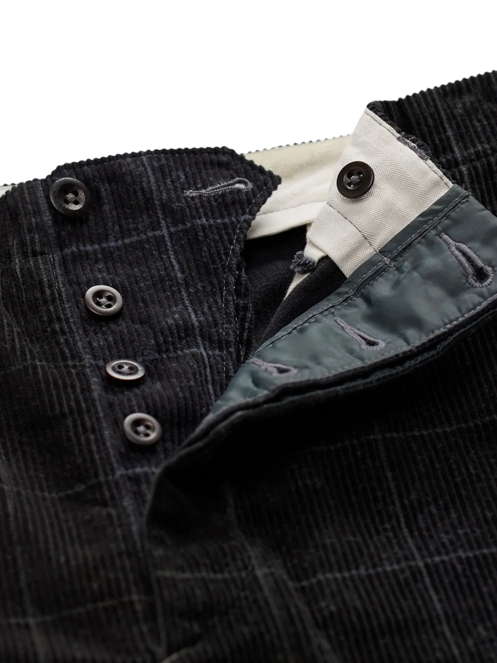 Ralph Lauren RRL Ribfluwelen broek met geruit patroon Grijs