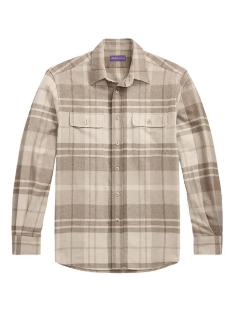 Ralph Lauren Purple Label check-patterned long-sleeve shirt