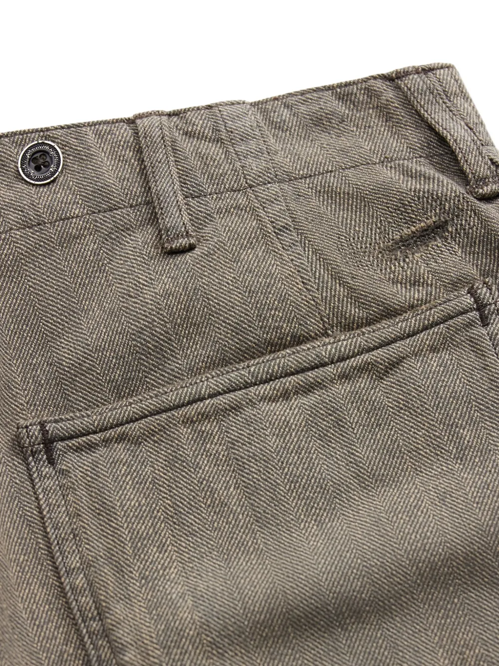 Rrl Distressed Straight-leg Trousers In Gray