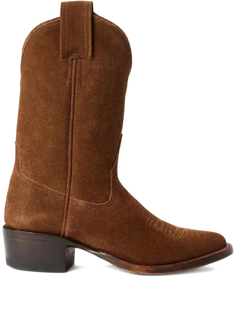 Ralph Lauren RRL Stivali cowboy Plainview in pelle scamosciata 50mm - Marrone