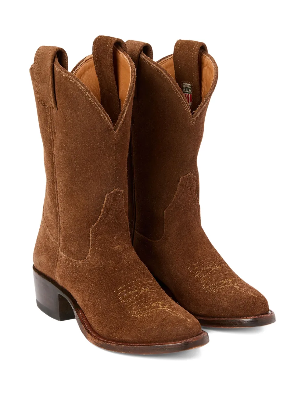 Ralph Lauren RRL 50 mm Plainview suède cowboylaarzen Bruin