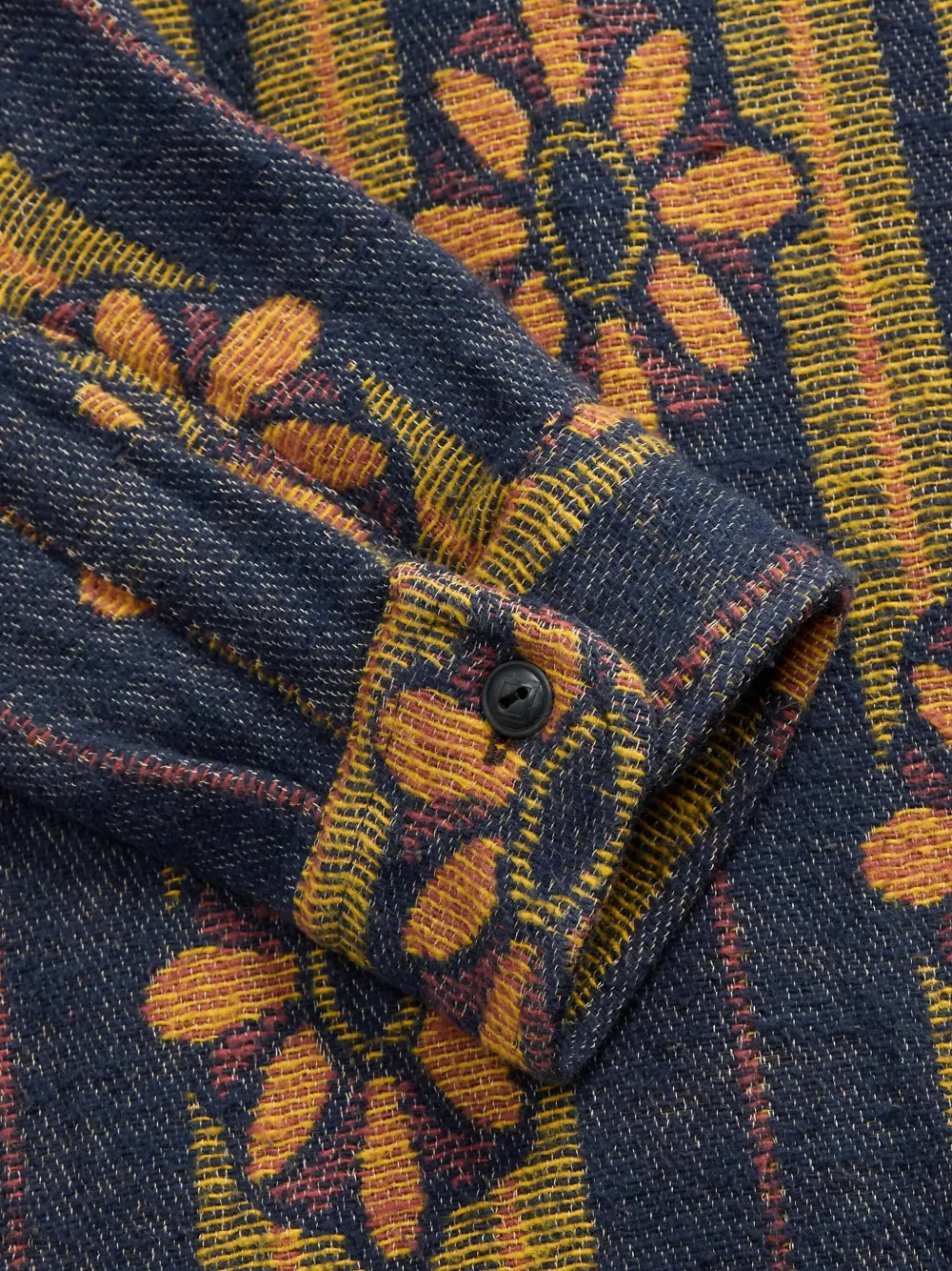 Ralph Lauren RRL Matlock button-up overhemd met bloemen jacquard Blauw