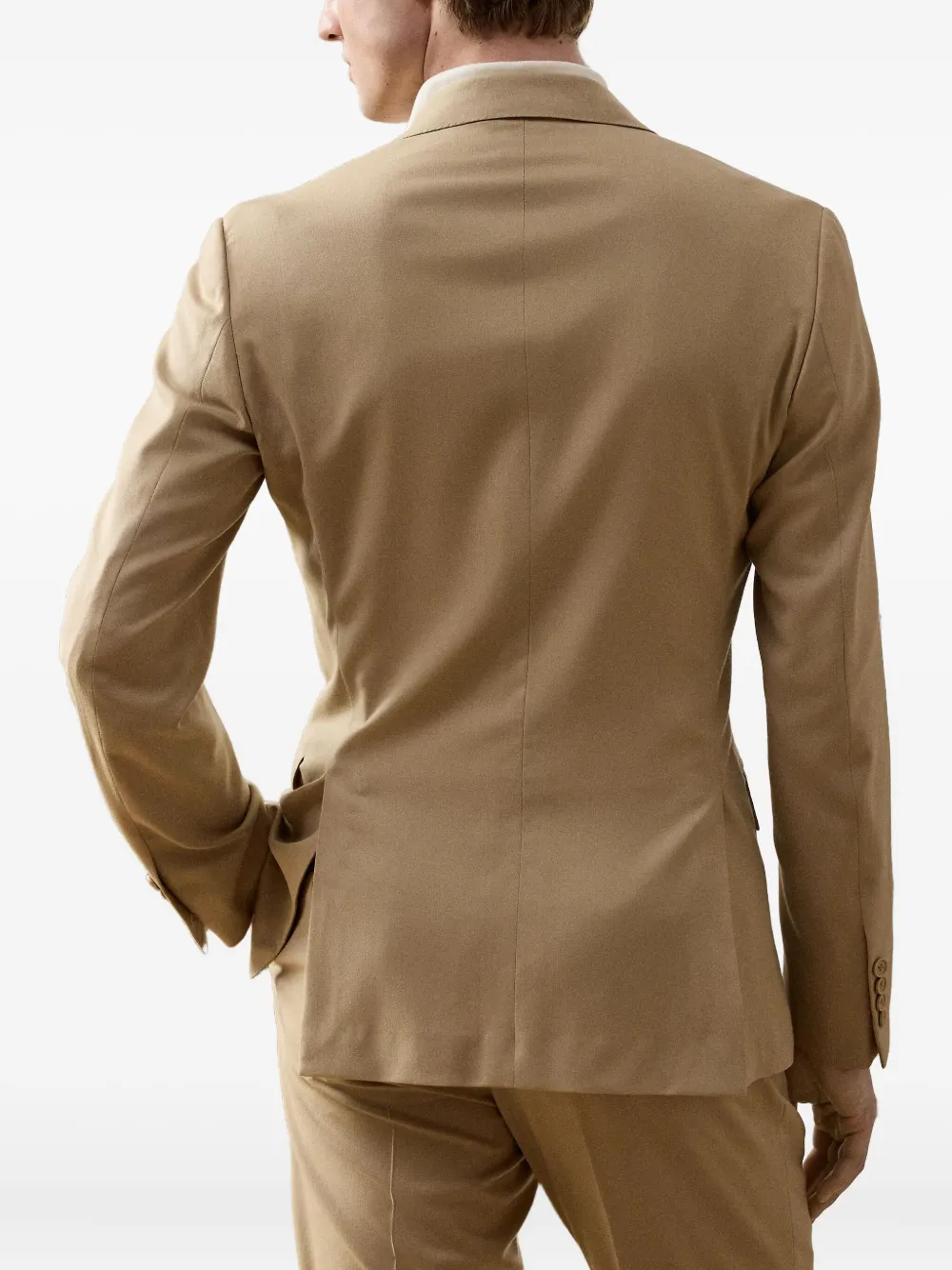 Ralph Lauren Purple Label Blazer met dubbele rij knopen Beige