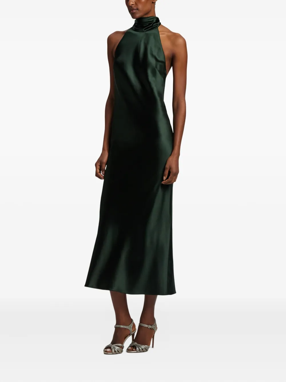 Ralph Lauren Collection Chilton satijnen midi-jurk Groen