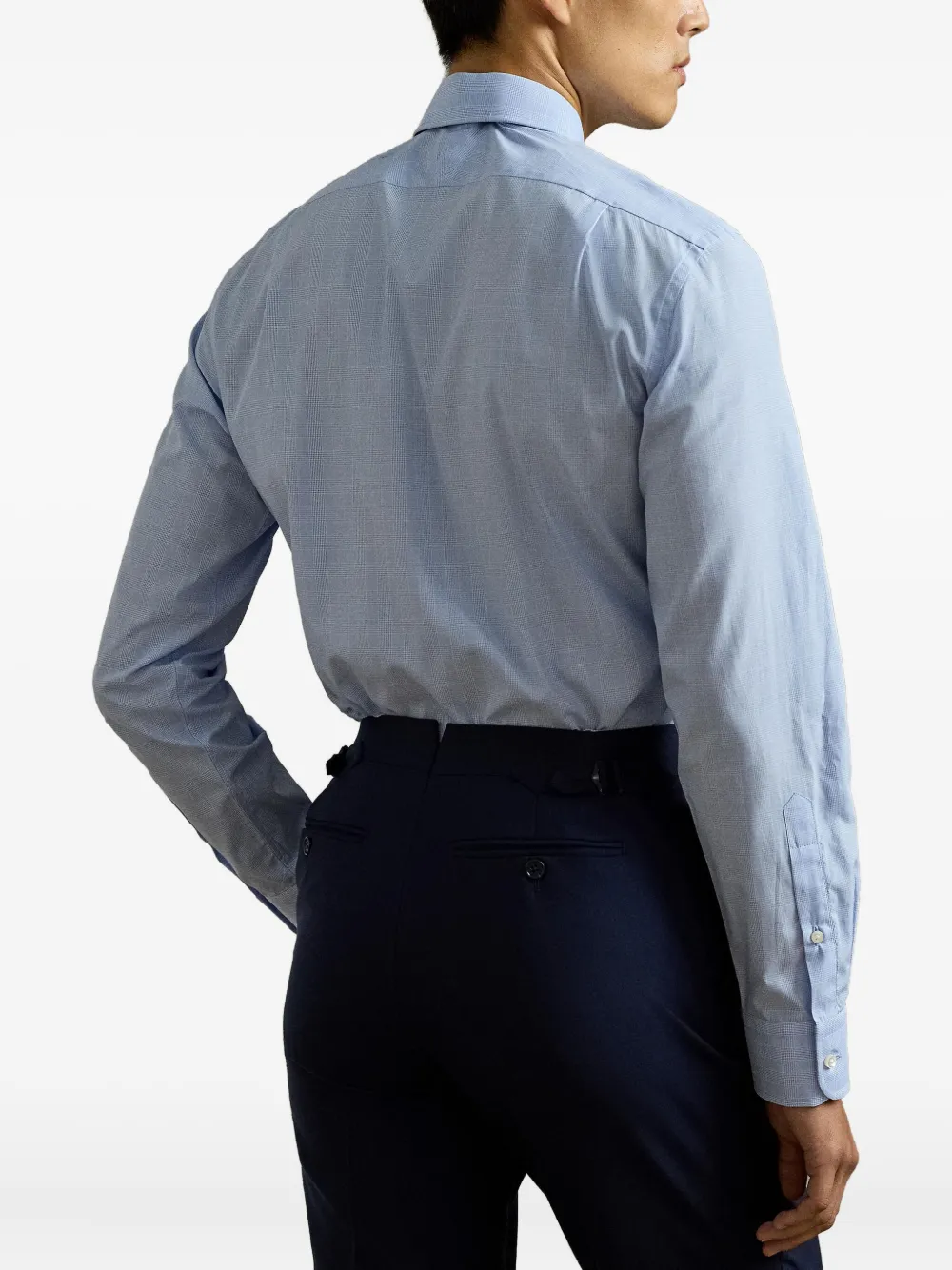 Ralph Lauren Purple Label Glencheck overhemd met lange mouwen Blauw