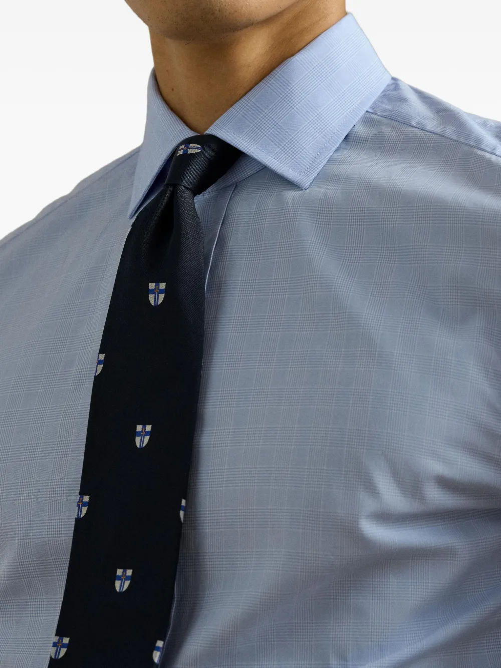 Ralph Lauren Purple Label Glencheck overhemd met lange mouwen Blauw