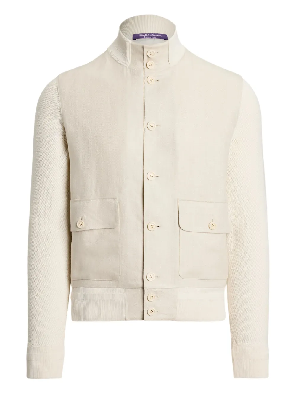 Ralph Lauren Purple Label Bomberjack met knopen Wit