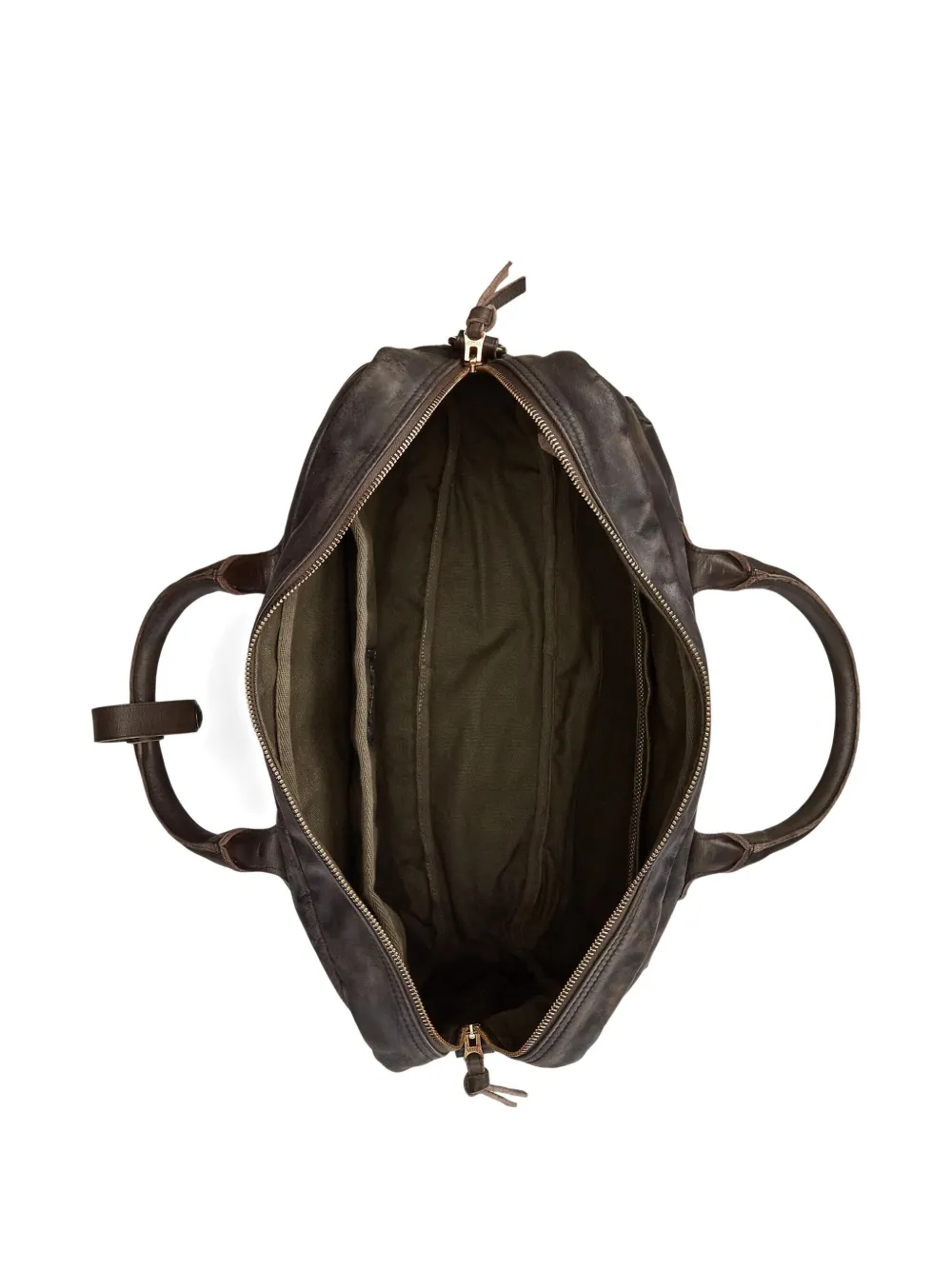 Rrl Medium Leather Briefcase In Brown