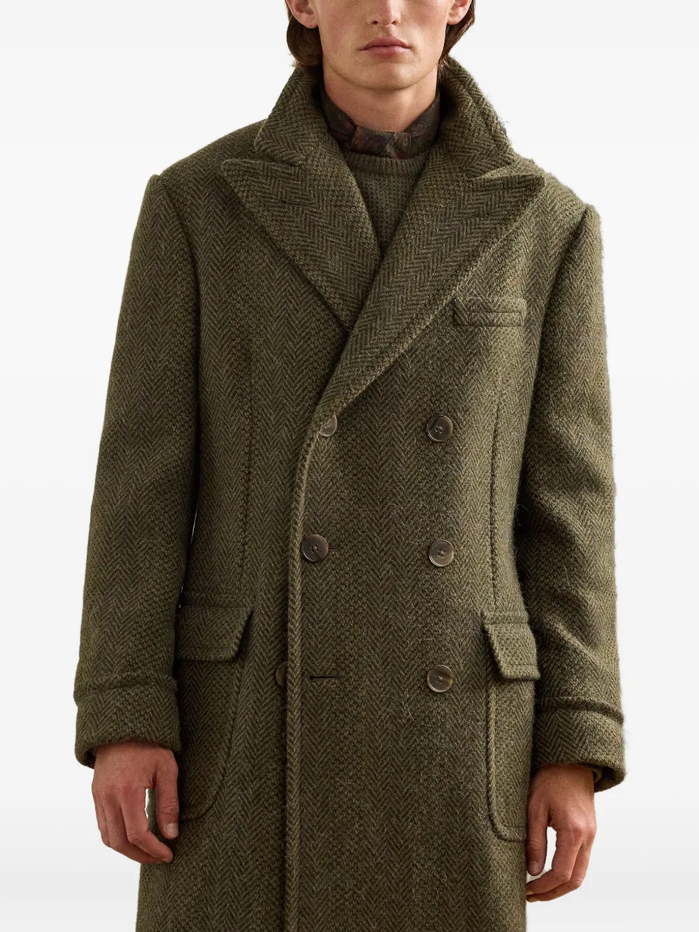 Ralph Lauren Purple Label Jas met visgraatpatroon Groen