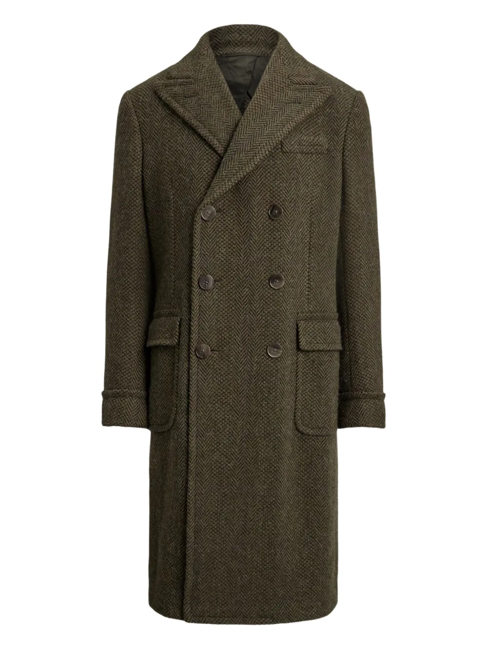 Ralph Lauren Purple Label ヘリンボーン ダブルコート - グリーン