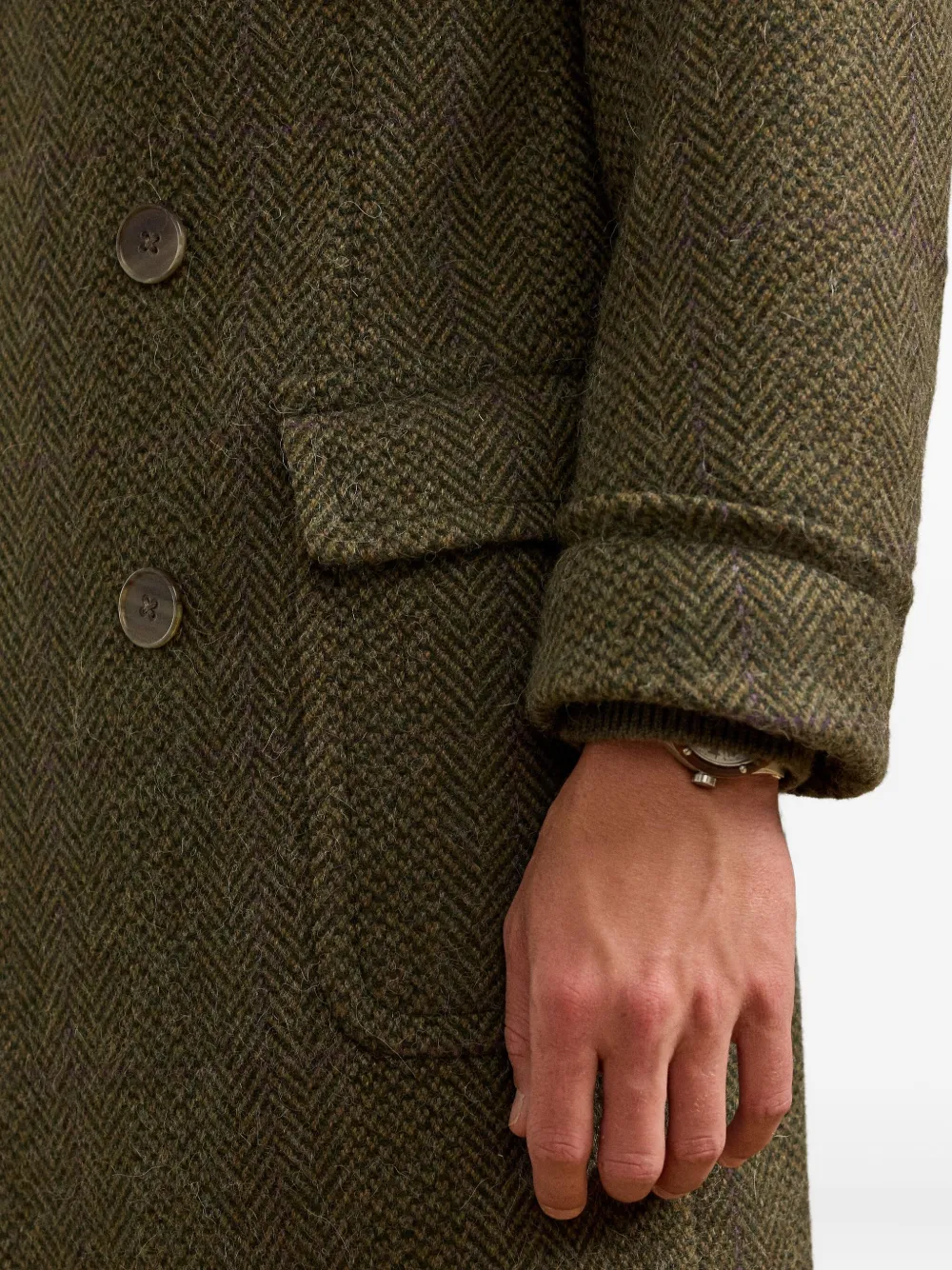 Ralph Lauren Purple Label Jas met visgraatpatroon Groen