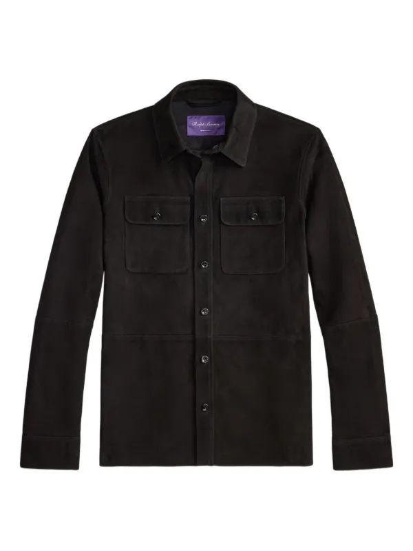 Ralph Lauren Purple Labelレザーシャツ スウェード L Ralph Lauren Purple Label スエードジャケット | ブラック