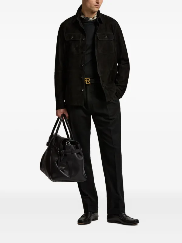 Ralph Lauren Purple Label レザースモーキングジャケット Ralph Lauren Purple Label ジップアップ レザージャケット