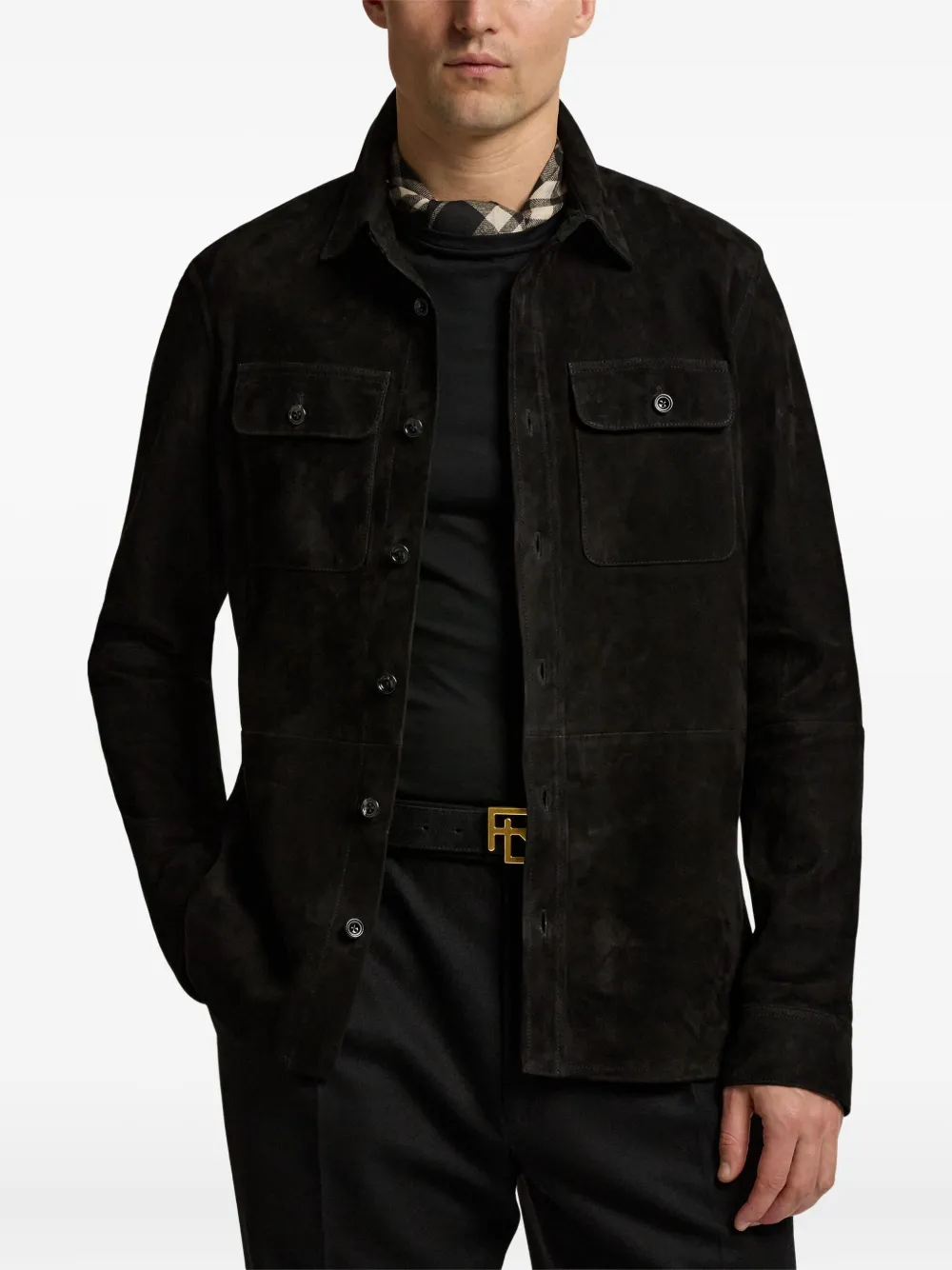 Ralph Lauren Purple Label Suède jack Zwart