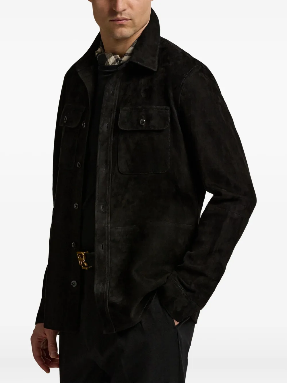 Ralph Lauren Purple Label Suède jack Zwart