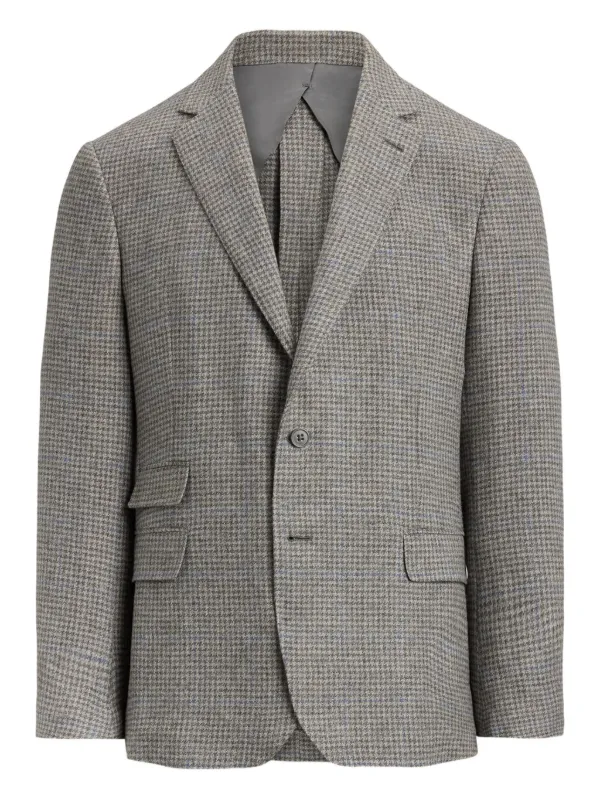 Ralph Lauren Purple Label Houndstooth Single-breasted Blazer in Grey