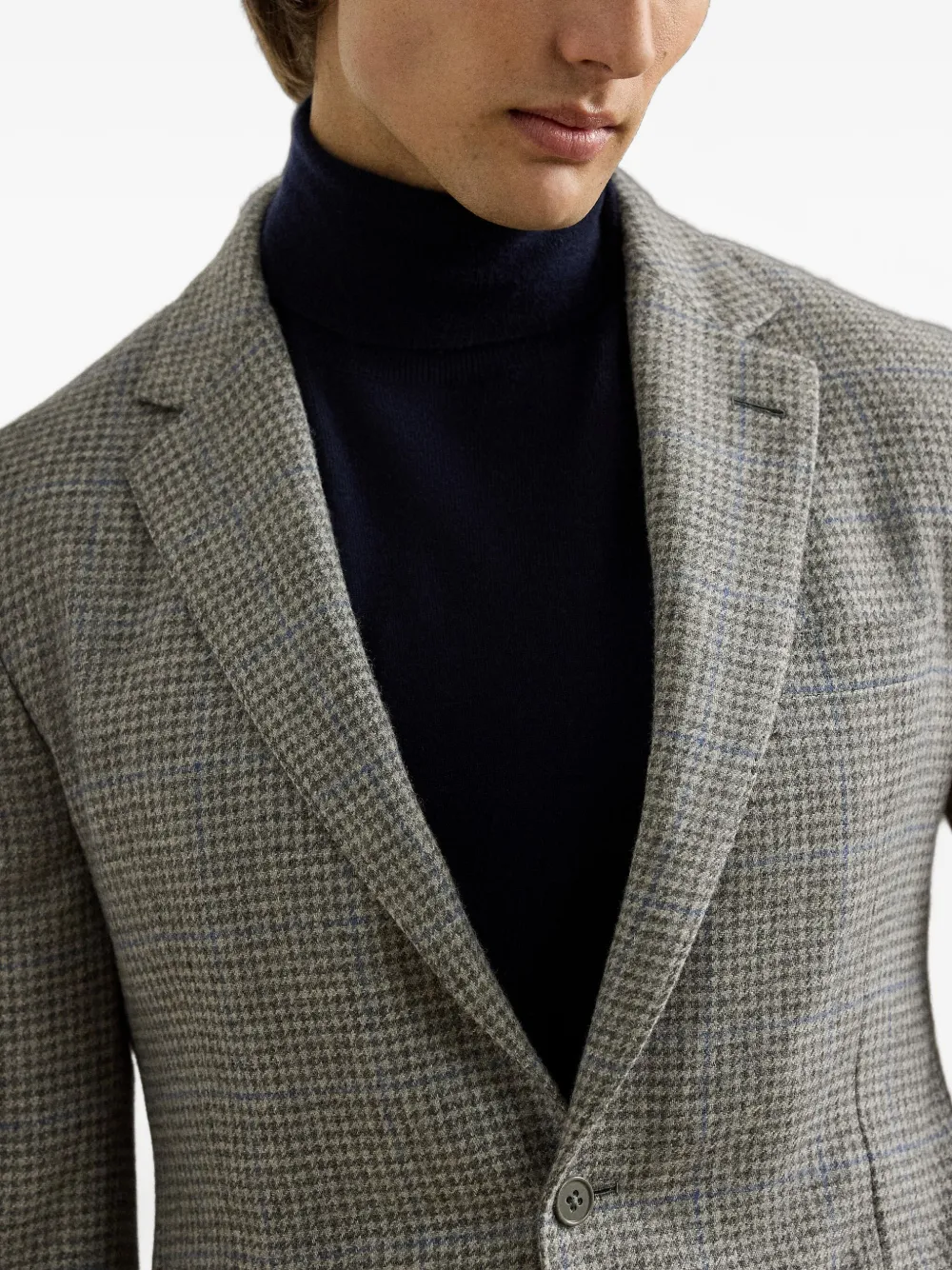 Ralph Lauren Purple Label Blazer met pied-de-poule print Grijs