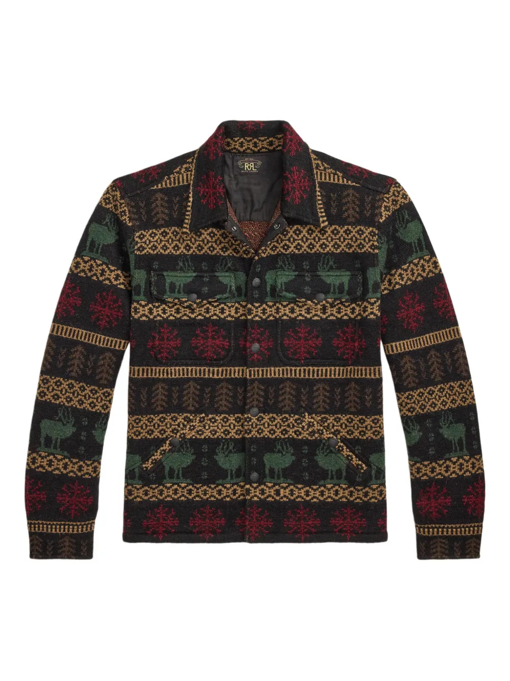 Ralph Lauren RRL フェアアイル シャツジャケット - ブラック Ralph Lauren RRL フェアアイル シャツジャケット - ブラック