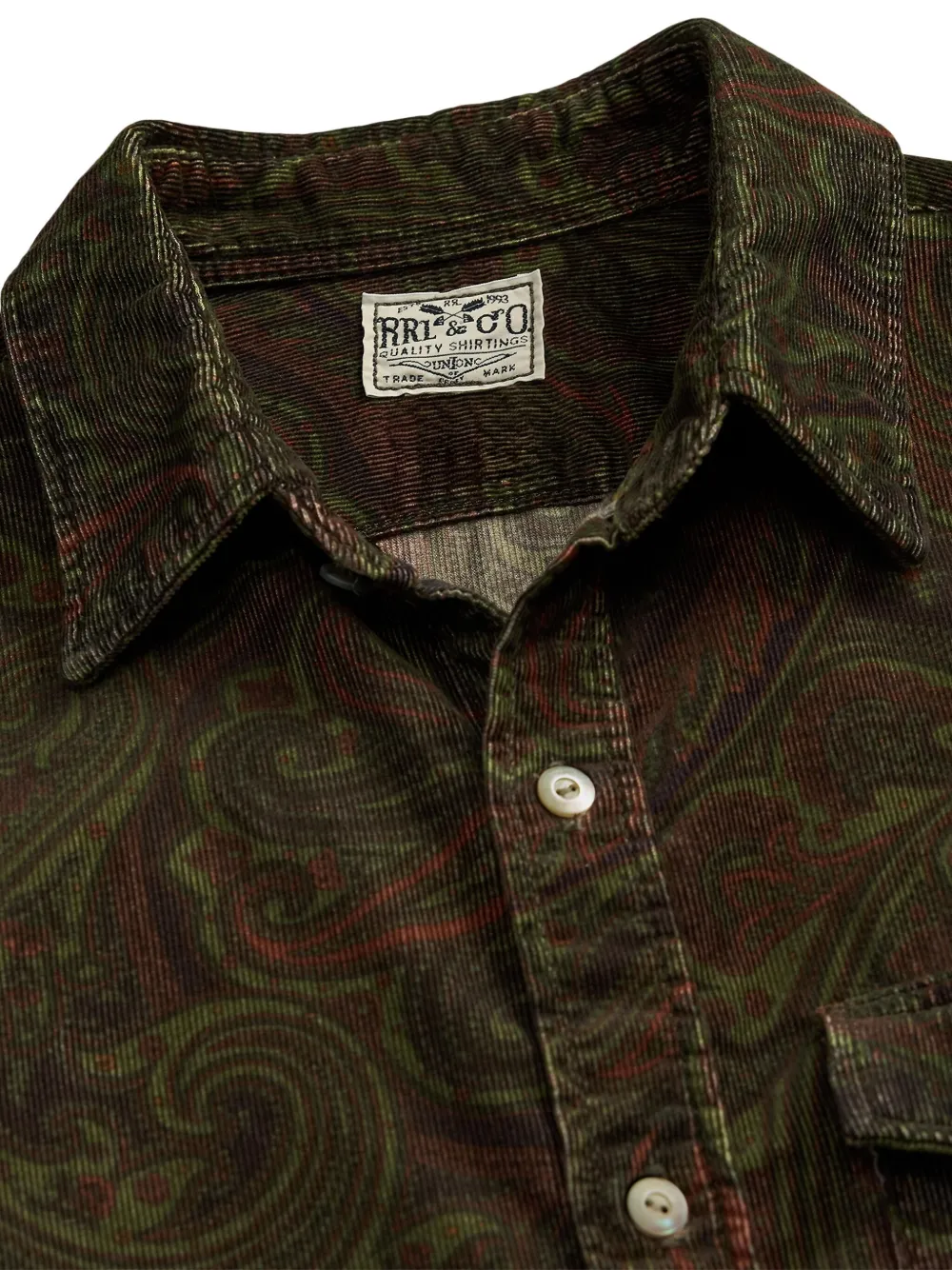 Rrl Paisley-patterned Shirt In Green