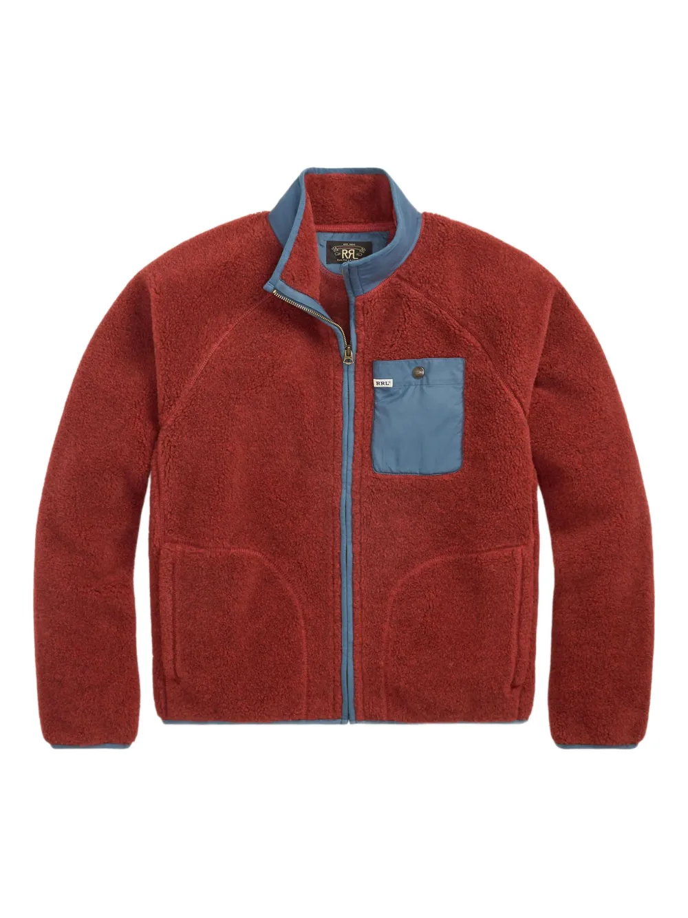 Rrl Fleece-texture Jacket In Red