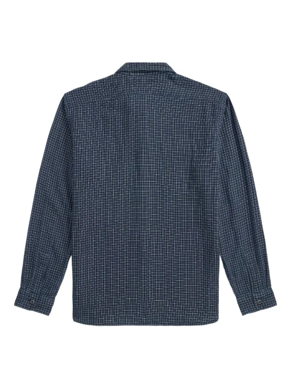 【L】RRL ブルー×ブラック チェックシャツ ラルフローレン L】RRL ブルー×ブラック チェックシャツ ラルフローレン ダブルアール