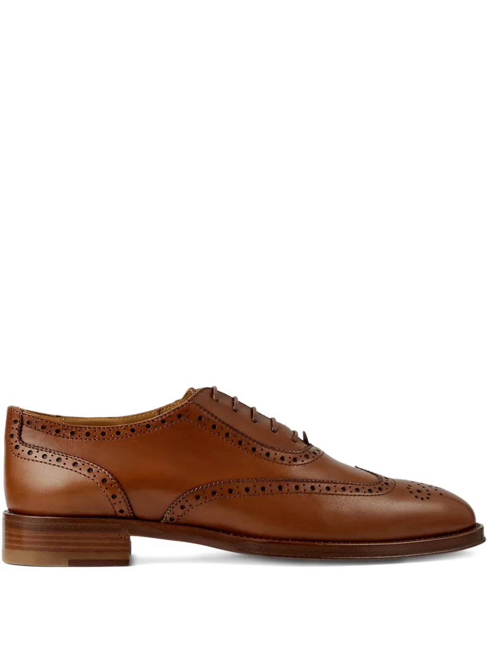 Ralph Lauren Layton Brogued Lace-up Derby Shoes In Brown