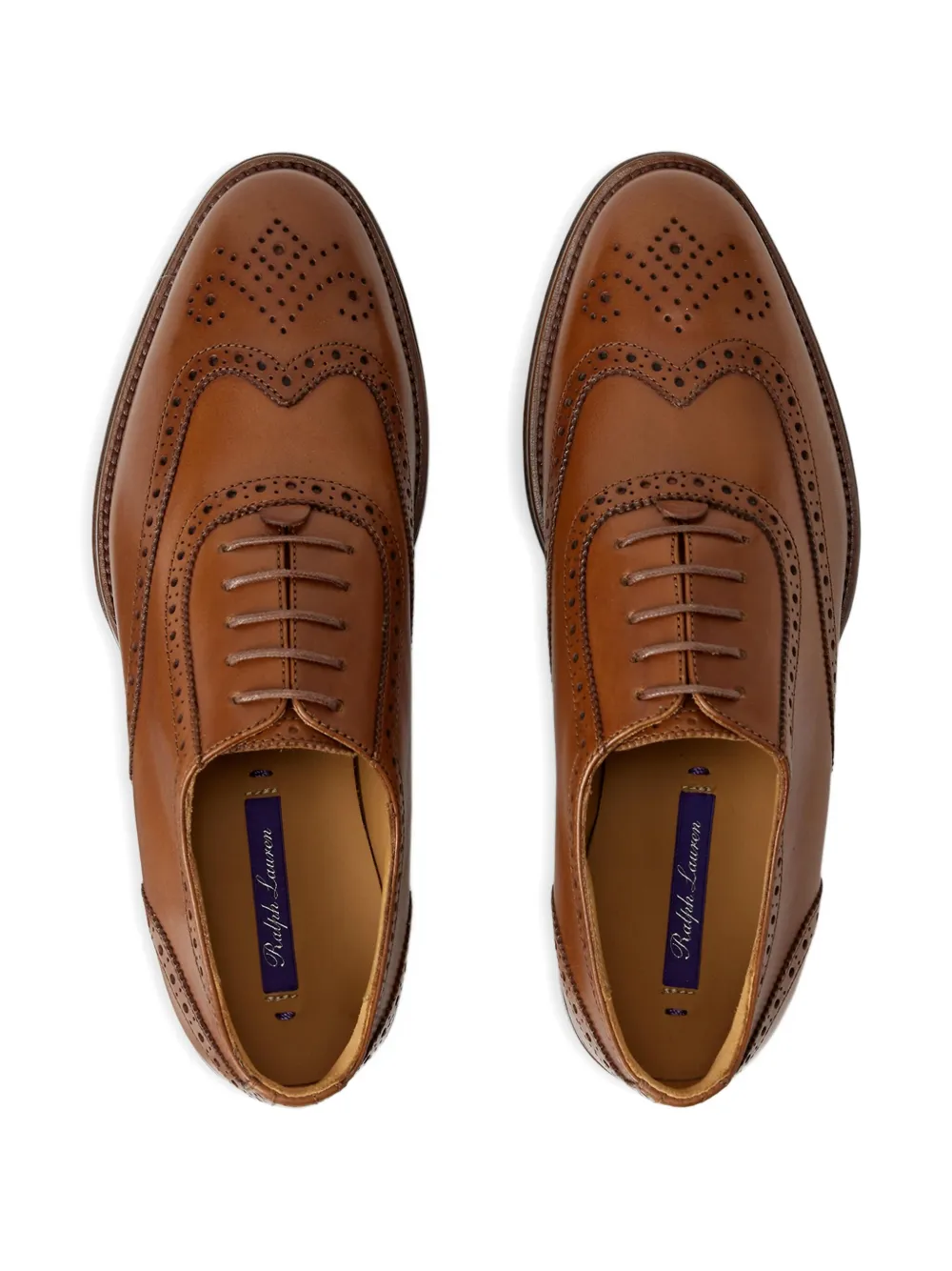 Ralph Lauren Layton Brogued Lace-up Derby Shoes In Brown