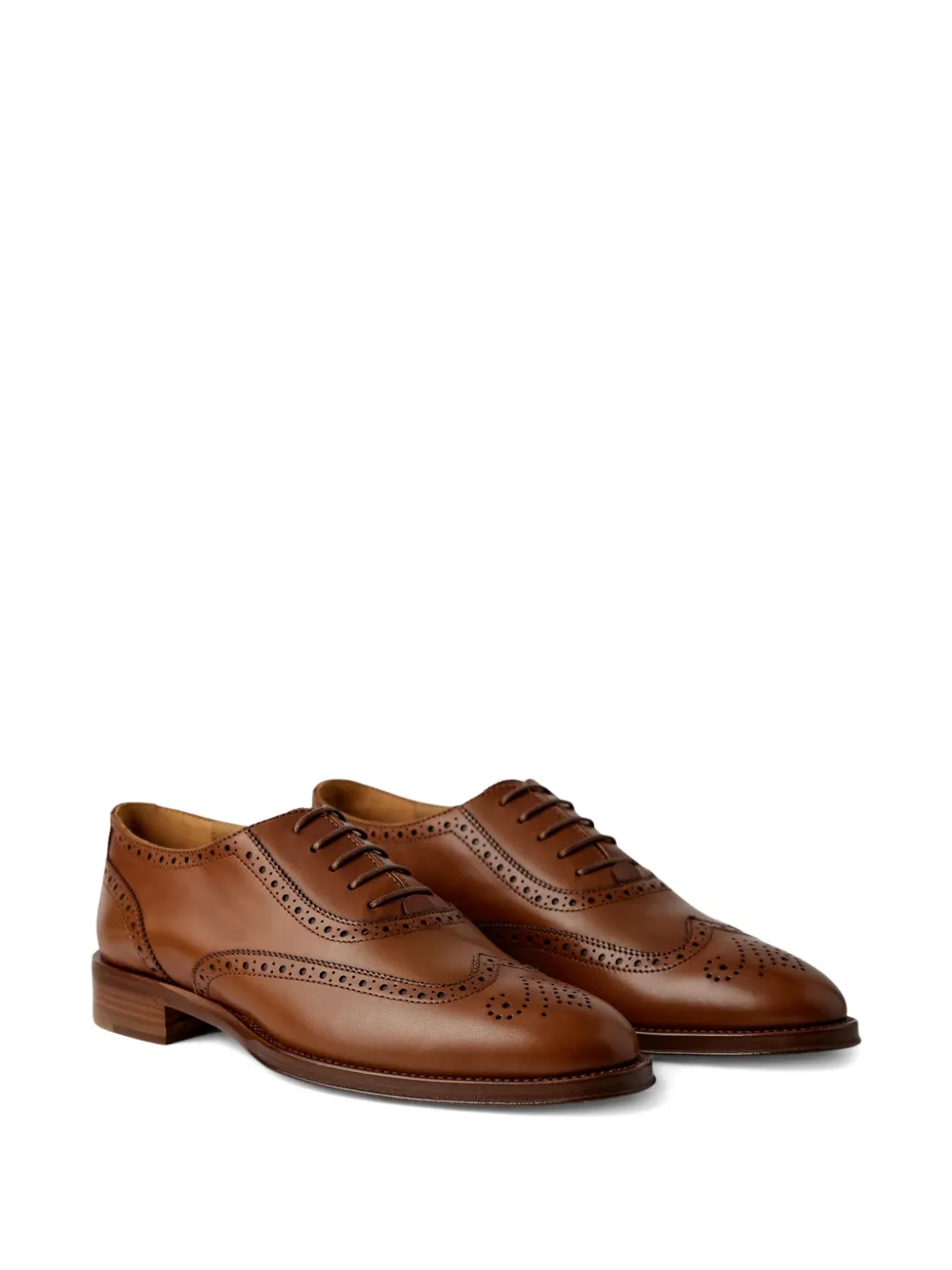 Ralph Lauren Layton Brogued Lace-up Derby Shoes In Brown