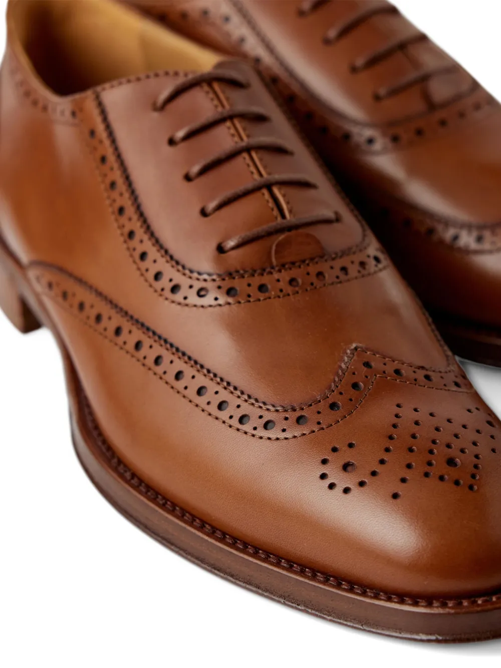 Ralph Lauren Layton Brogued Lace-up Derby Shoes In Brown