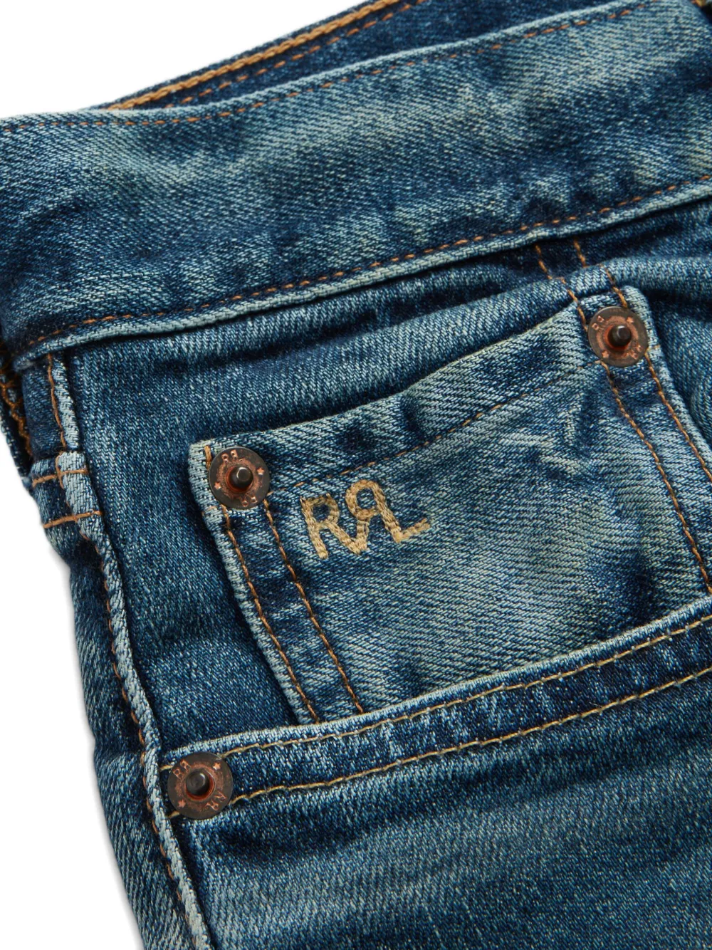 Ralph Lauren RRL Jeans met geborduurd logo Blauw