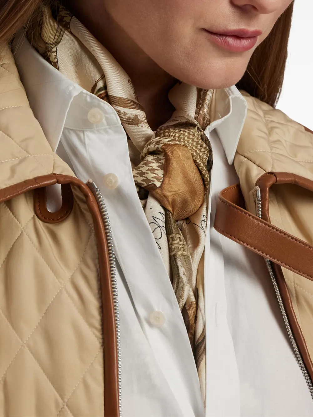 Ralph Lauren Collection Zijden sjaal met grafische print Beige