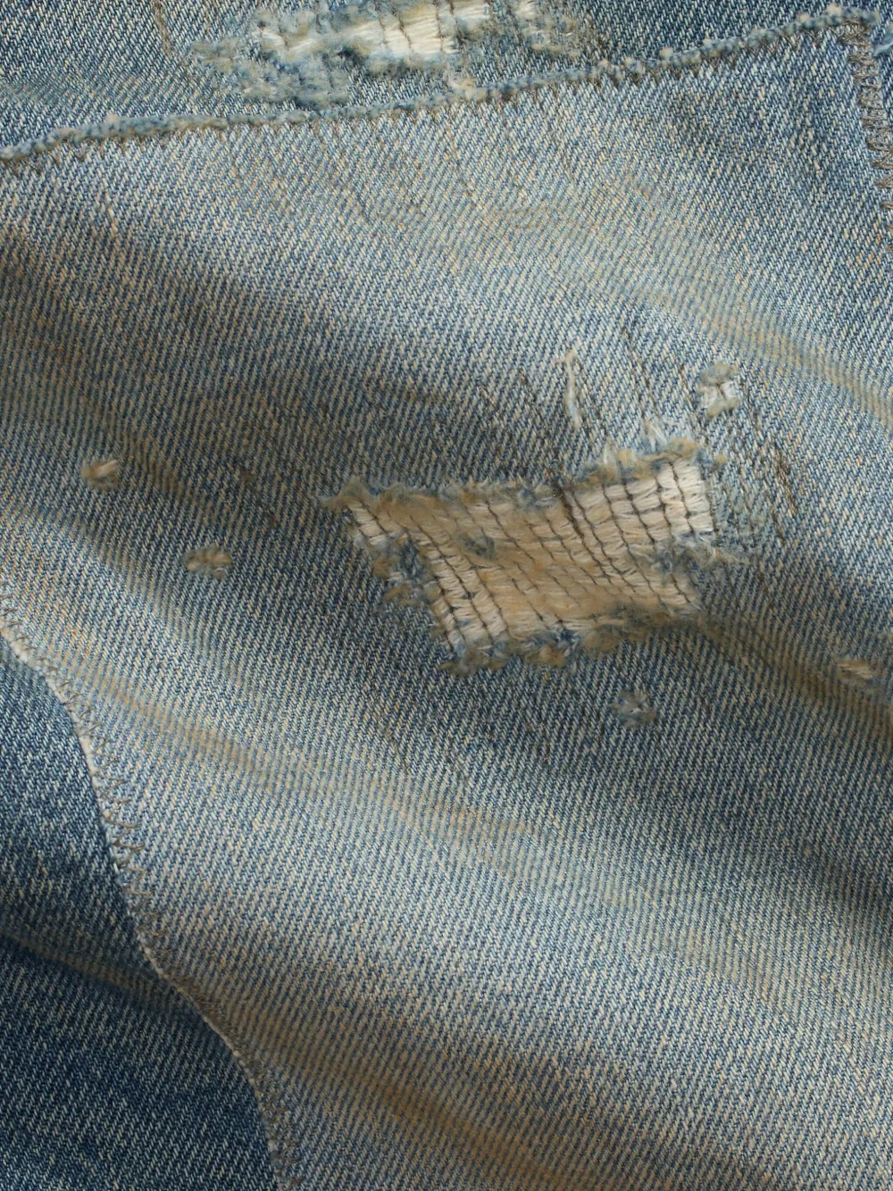 Ralph Lauren RRL Gerafelde jeans met patchwork Blauw