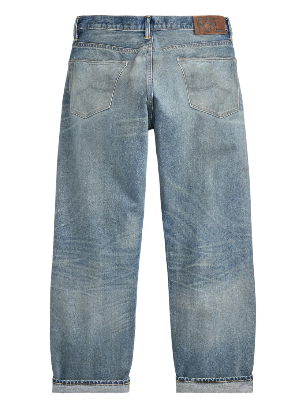 Ralph Lauren RRL Gerafelde jeans met patchwork Blauw