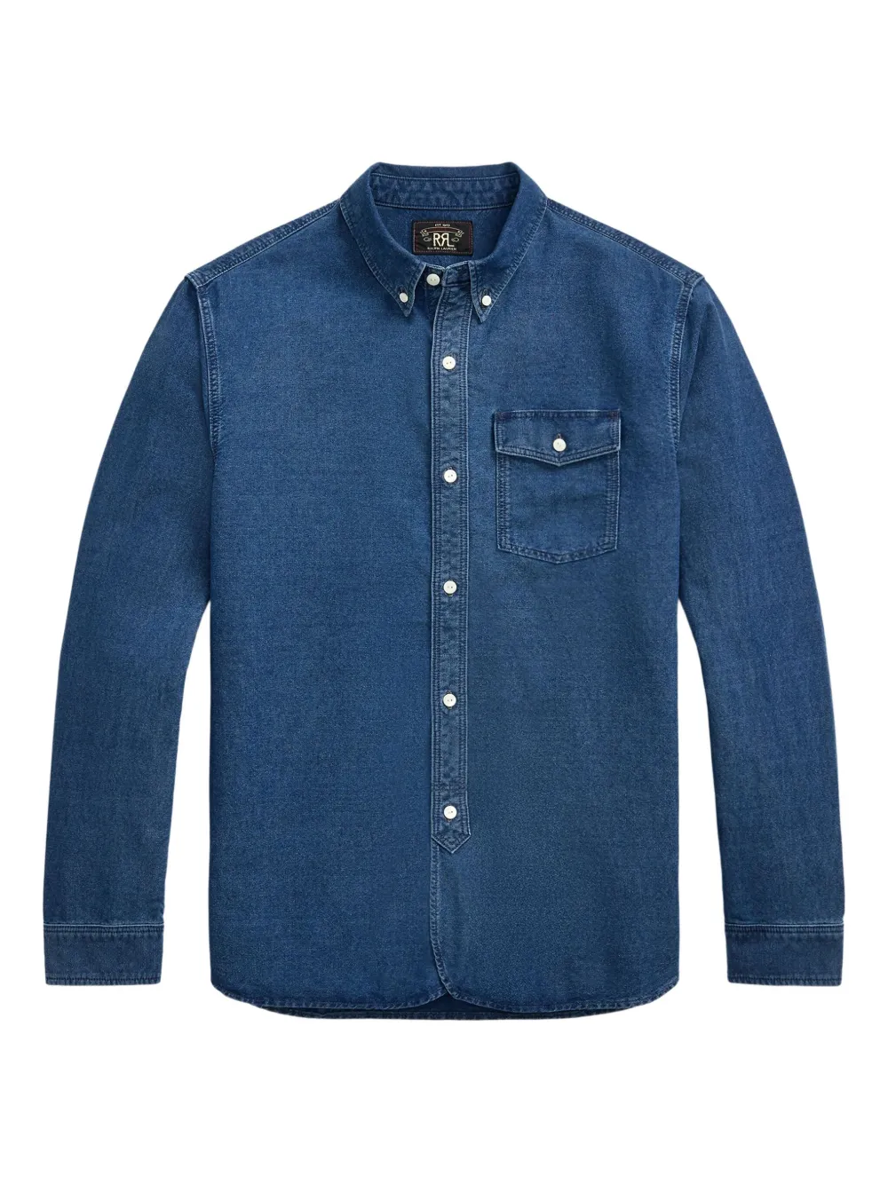 Rrl Cotton Denim Shirt In Blue