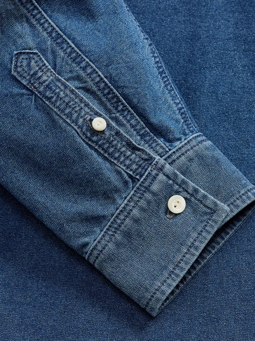 Rrl Cotton Denim Shirt In Blue