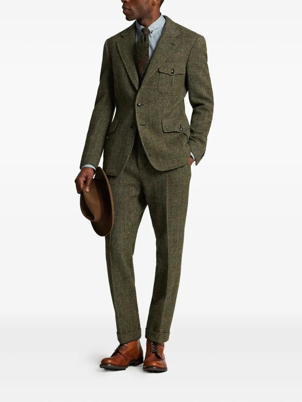 Ralph Lauren RRL herringbone-pattern patch-pocket blazer | Blazers | Image 2