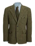Ralph Lauren RRL herringbone-pattern patch-pocket blazer - Green