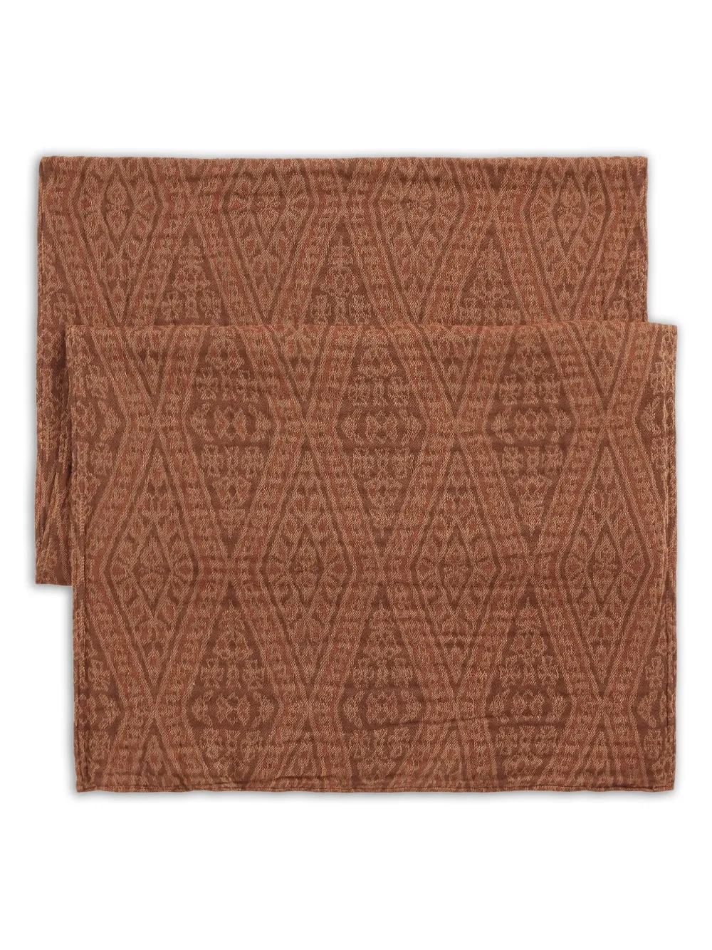 Rrl Geometric-motif Scarf In Brown