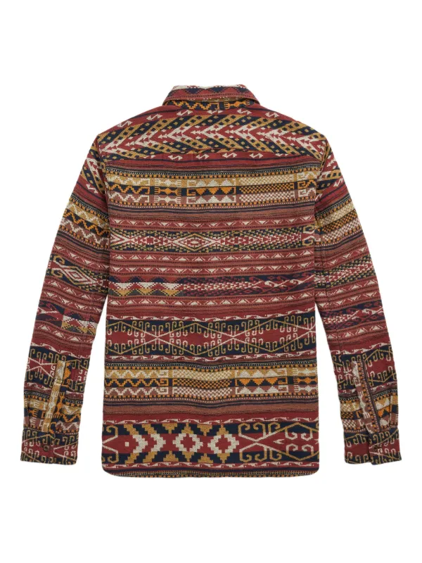 Ralph Lauren RRL patterned-jacquard Shirt | Red | FARFETCH JO
