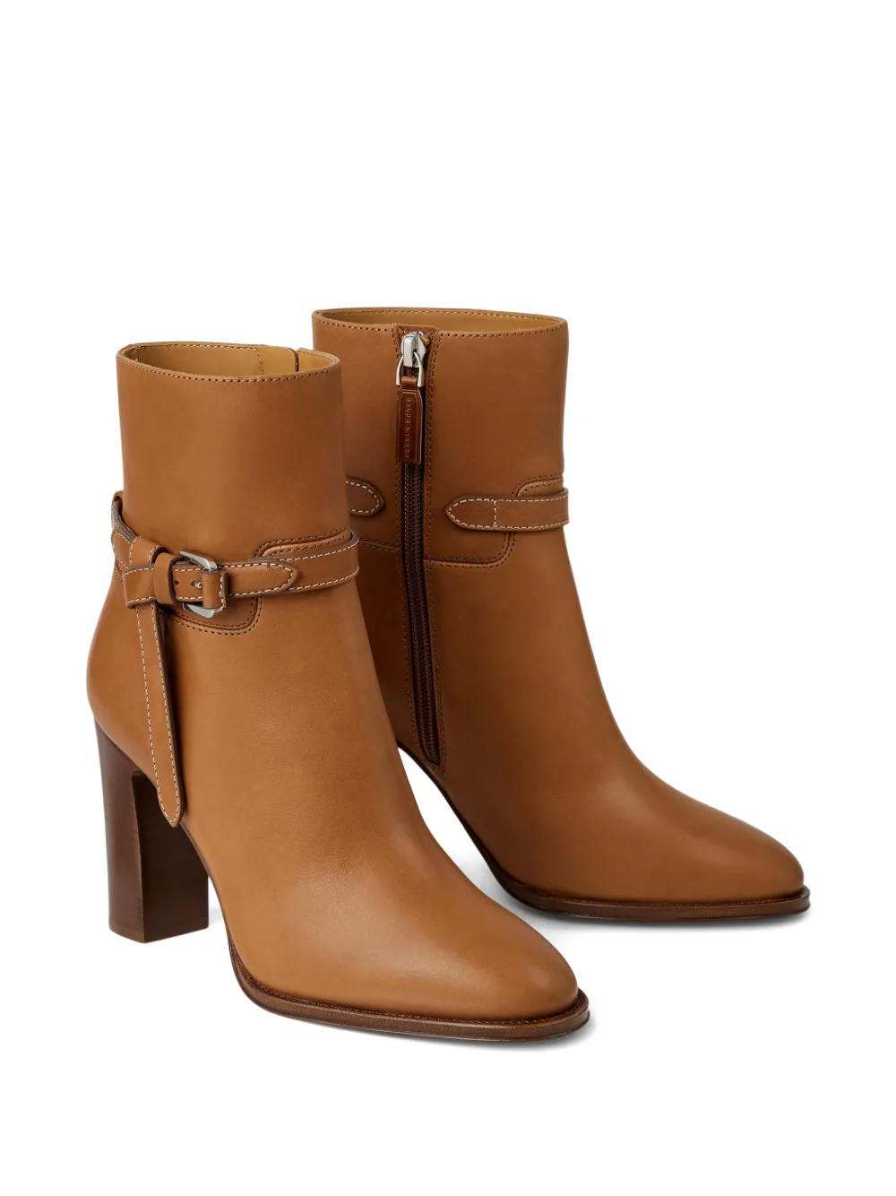Ralph Lauren Collection 90mm Donnely buckle-detail ankle boots Brown