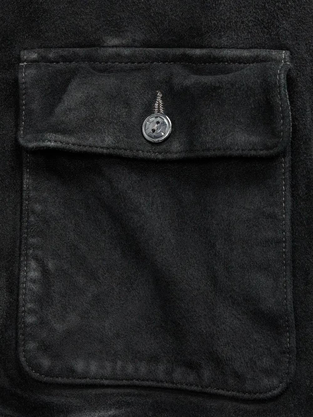 Rrl Suede Bomber Jacket In Black