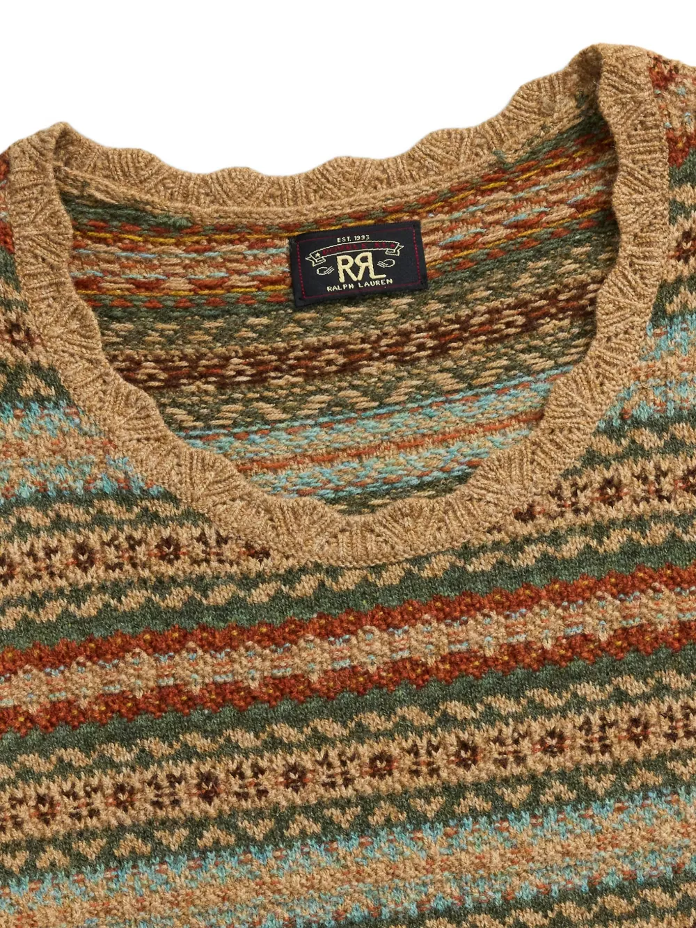 Ralph Lauren RRL Sofia gestreept gebreid T-shirt met korte mouwen Bruin