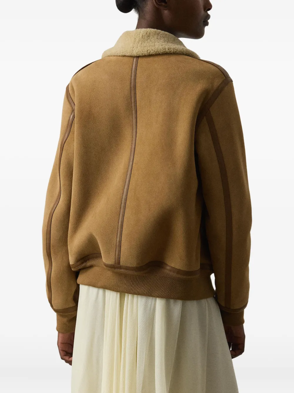 Ralph Lauren Collection Bomberjack met lammy kraag Beige