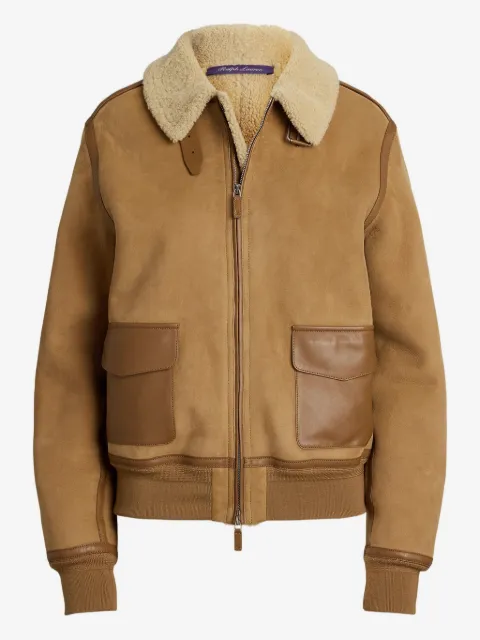 Ralph Lauren Collection shearling-collared bomber jacket