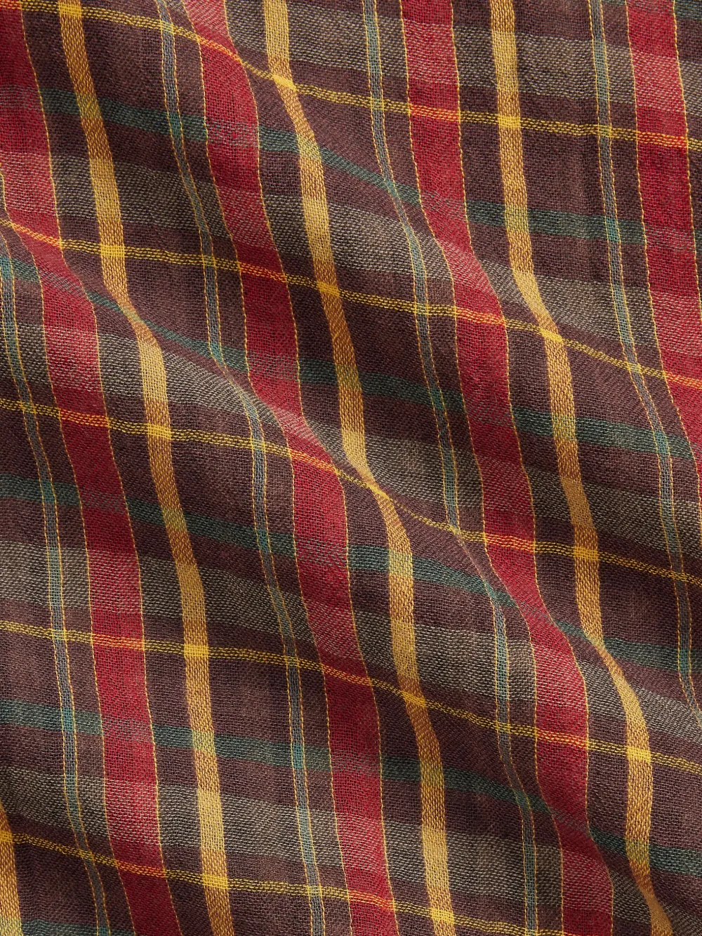 Rrl Check-pattern Scarf In Brown