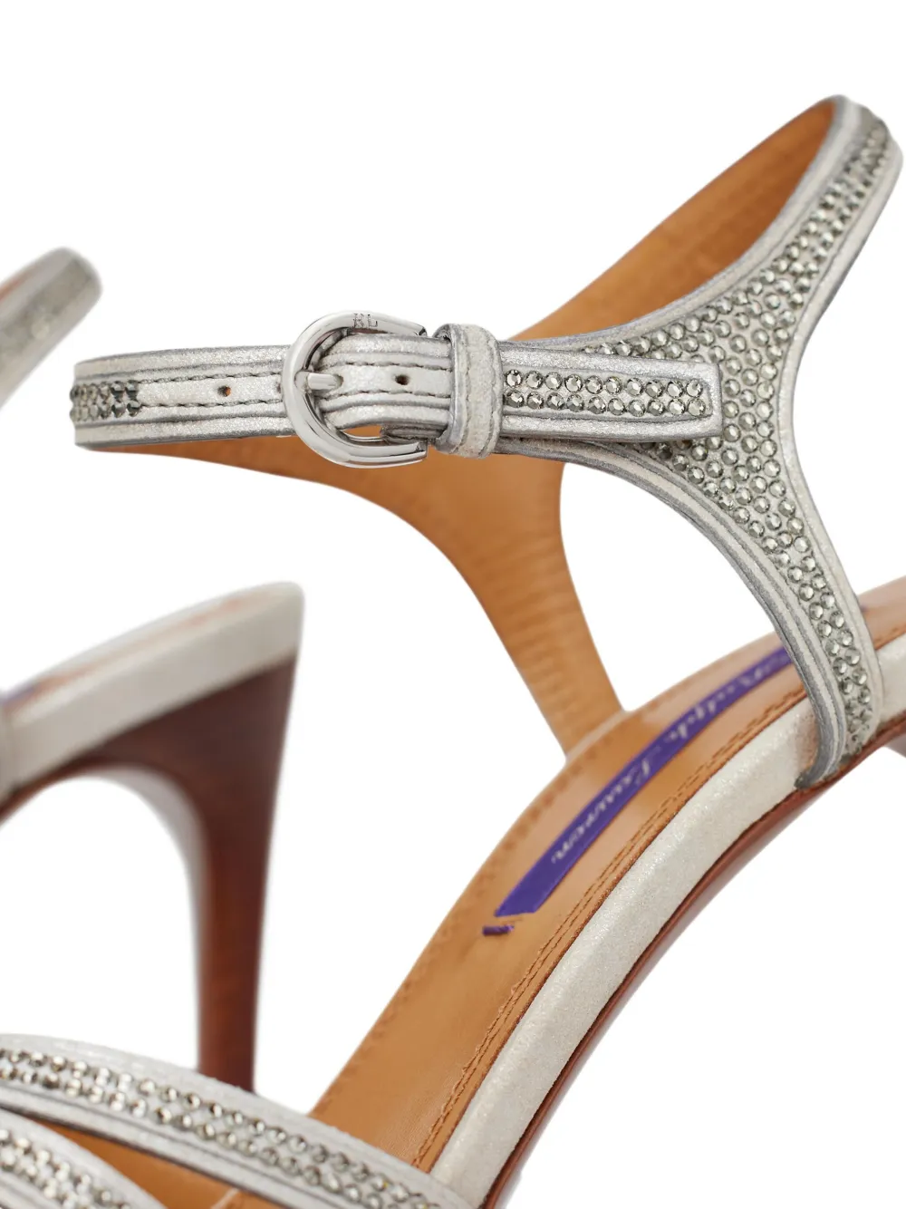 Ralph Lauren Collection 95 mm sandalen met geknoopt detail en hak Grijs