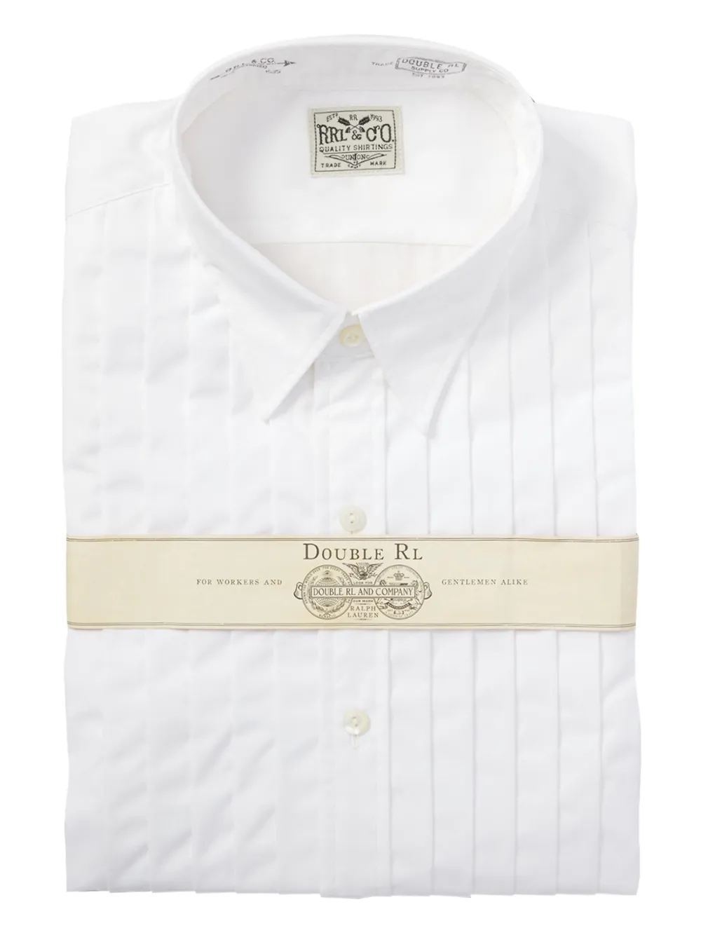 Ralph Lauren RRL Geplooid smoking overhemd Wit